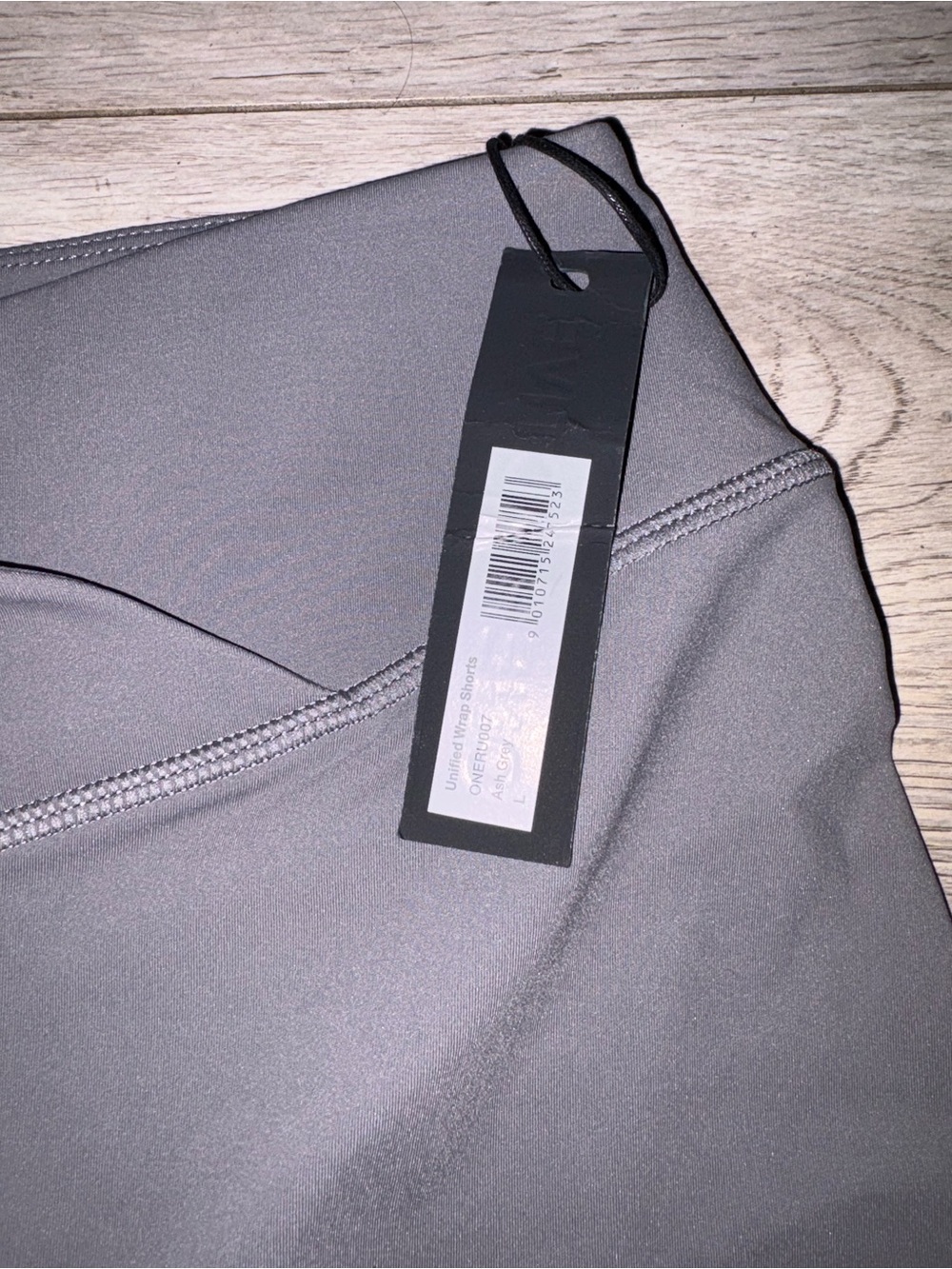 Oner Active Gray High-Waist V-Front Athletic Bike Shorts - Picture 6 of 8